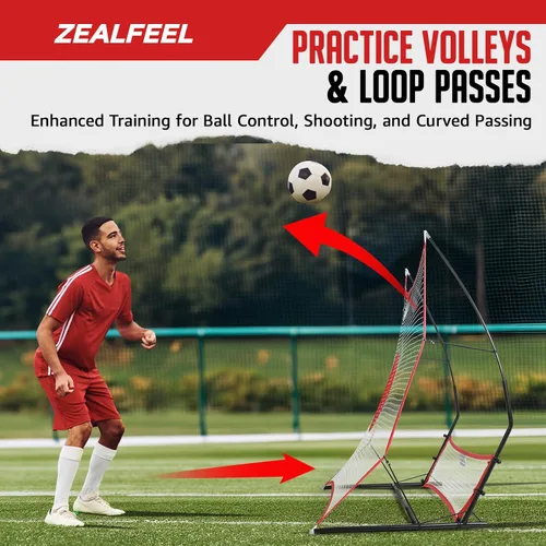 Vista 3 de ZEALFEEL Red de Rebotes de Fútbol, Red de Rebotes de Fútbol 2 en 1, Red Grande de 182 x 142 cm y Red Pequeña de 182 x 46 cm, Red de Rebotes