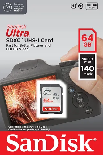 Vista 2 de SanDisk - Paquete de 10 tarjetas de memoria SD Ultra UHS-I de 64 GB clase