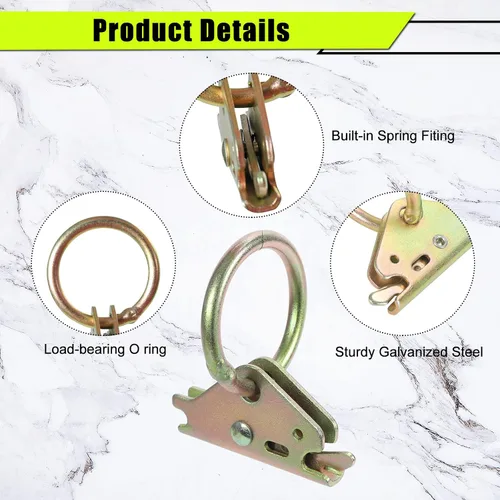 Vista 3 de Paquete de 20 anclajes de amarre de acero con junta tórica para sistema de amarre de remolque, accesorios de riel E para asegurar la carga