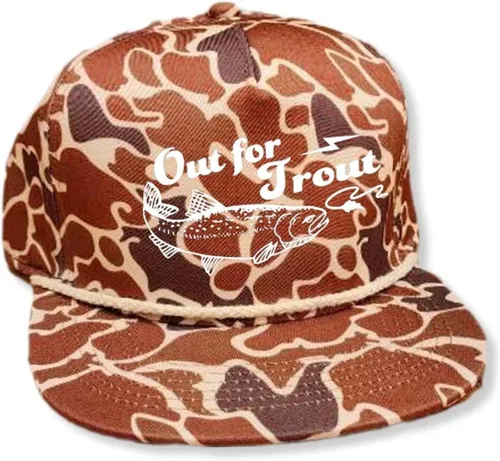 Vista 37 de ThatsRad Out for Trout Camionero Camuflaje Sombrero Visera Cuerda Snapback Camo Pesca Mosca