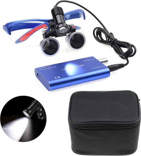 Vista 12 de Lupa binocular 2.5X con lupa de cabeza de 5 W, foco ajustable, marco mate (negro)