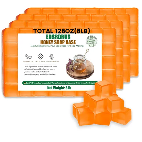 Vista 18 de EDSRDRUS Base de jabón aromática de 1 libra hecha a mano con aloe vera y aceite de coco, base de jabón hidratante para derretir y verter