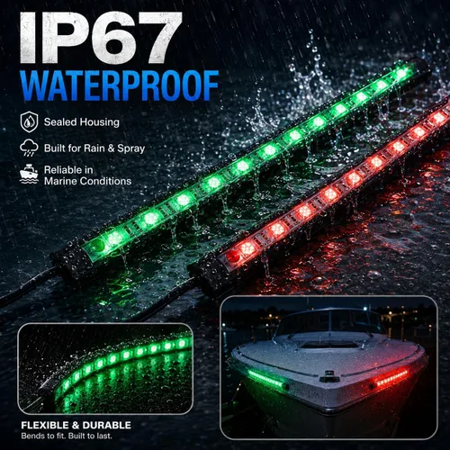 Vista 5 de Boaton Luces de navegación LED para barco marino, luces de pesca nocturna, sin taladrar, luces de arco para cubierta, luces de cortesía, luces