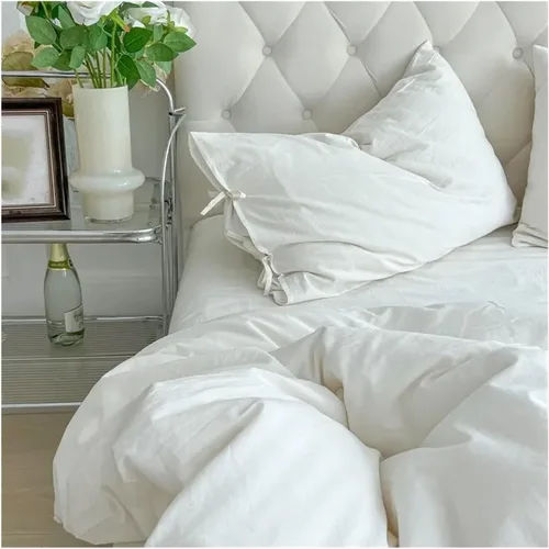 Vista 6 de Bed, White Duvet Cover Set Soft Double Large Super Soft Bedding Set Duvet Cover Sheet Pillowcase