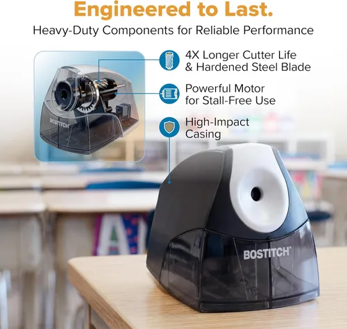 Vista 5 de Saca puntas eléctrico compacto de escritorio Stanley Bostitch, Negro