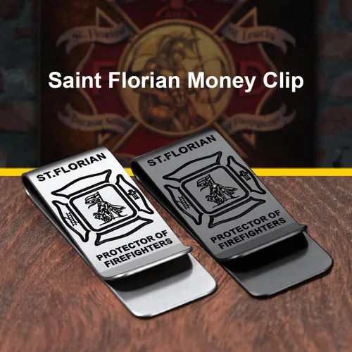 Vista 7 de ChainsProMax Clip de dinero para hombre, nombre personalizado de regalo de cruz de AhknSan Miguel de San CristóbalSan FlorianCaballeros