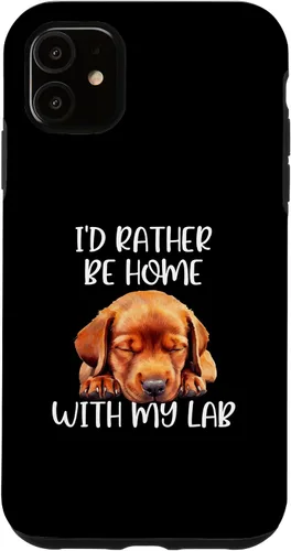 Vista 8 de Funda para iPhone 11 Pro Max Fox Red Lab Mom Dad I'd Rather Be Home Labrador Retriever