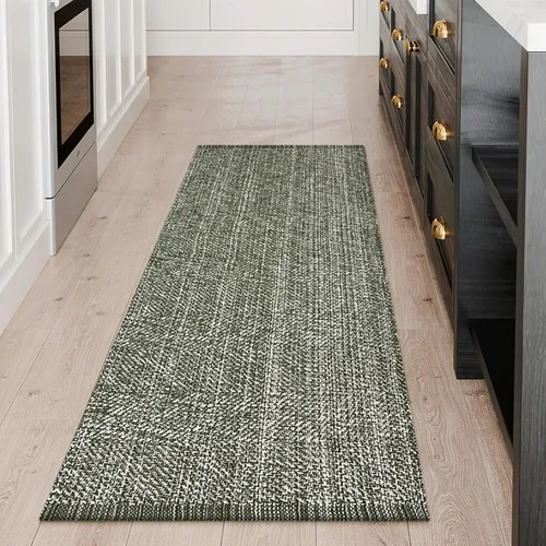 Vista 81 de LEEVAN Alfombra lavable para baño, alfombra tejida negra de 2 x 3 pies para entrada, alfombra de puerta delantera de algodón, alfombras pequeñas