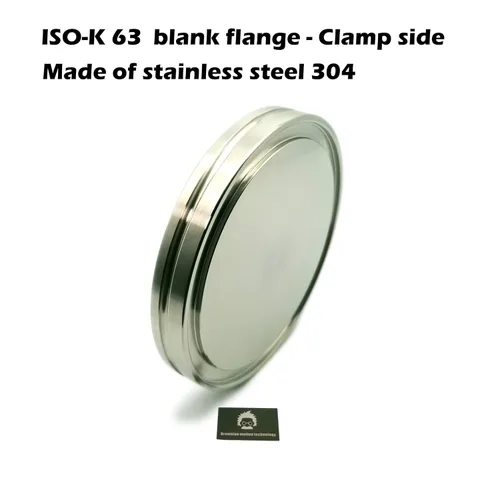 Vista 2 de ISO-K 63 Brida ciega de brida en blanco, hecha de acero inoxidable 304, abrazadera de garra (1 unidad)