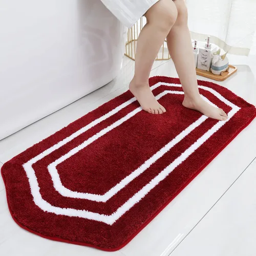 Vista 21 de COSY HOMEER Alfombras de Baño Extra Gruesas para Baño - Juegos de Alfombras Antideslizantes de Lino de Baño Suave Felpa 100% Poliéster Fuerte Sala
