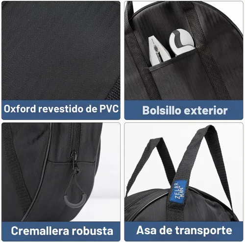 Vista 3 de Bolsa de cable de puente de 14 pulgadas, bolsa de cable de herramientas, organizador de almacenamiento de cables con bolsillo exterior para cables