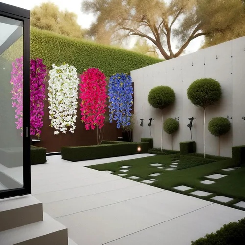 Vista 7 de Ammyoo 2 ramos de flores artificiales de buganvilla, ramo de seda triangular de ciruela de 49 pulgadas para centros de mesa del hogar, jardín, Blanco