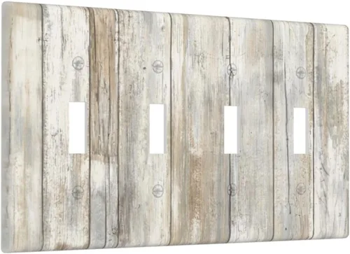 Vista 109 de Placa de Interruptor de Luz de Palanca Única Abstracta en Negro, Blanco y Gris, Cubierta de Tomacorriente, Placa de Pared Decorativa de Un