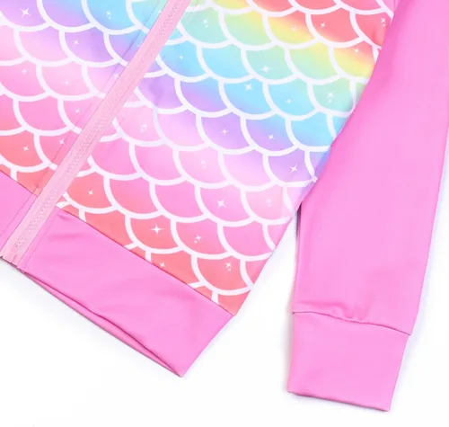Vista 5 de Jxstar Sudadera raglán con capucha y cremallera para niñas con bolsillos