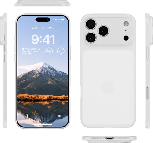 Vista 4 de memumi Funda ultradelgada para iPhone 17 Pro Max de 0.01 in ligera [sensación sin funda] Funda rígida mate con protección de cámara para iPhone 17