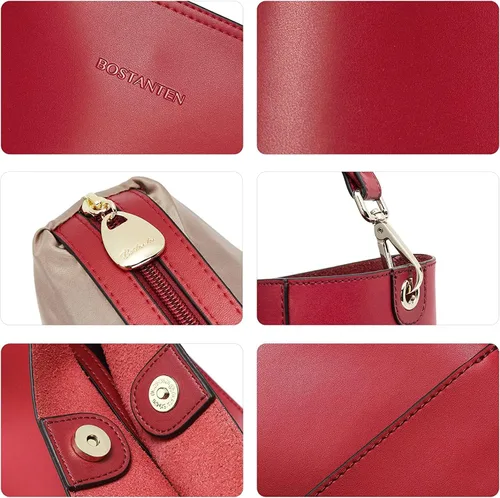 Vista 5 de Bostanten Bolsas de cuero para hombro, tipo balde, para mujer