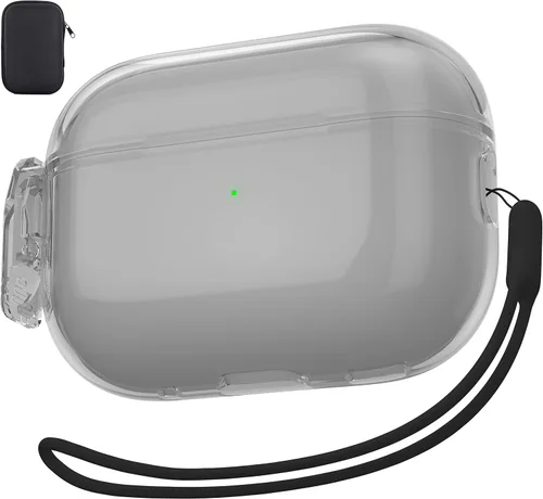 Vista 10 de Valkit - Funda transparente protectora para estuche de AirPods, con llavero, poliuretano termoplástico suave, a prueba de golpes, compatible