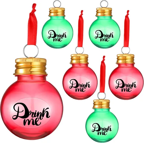 Vista 11 de Bolas de adornos de plástico transparente para Navidad, árbol rellenable de plástico, adornos colgantes para botella de agua, bombillas para Plata