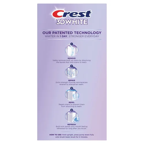 Vista 13 de Crest 3DWhite Brilliance Deep Stain Remover Ultra White Pasta Dental - 3.1oz