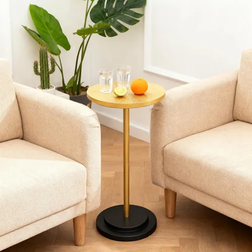 Vista 19 de COVLON Mesa de bebidas, mesa de Martini tallada, mesa auxiliar pequeña, mesa de pedestal con base pesada para sala de estar, dormitorio, espacio