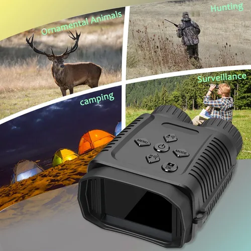 Vista 8 de Mini gafas de visión nocturna binocular cámara 1080P 12MP luz de estrellas distancia a 984.3 ft con 2.4 "TFT para caza, senderismo, camping, escalada
