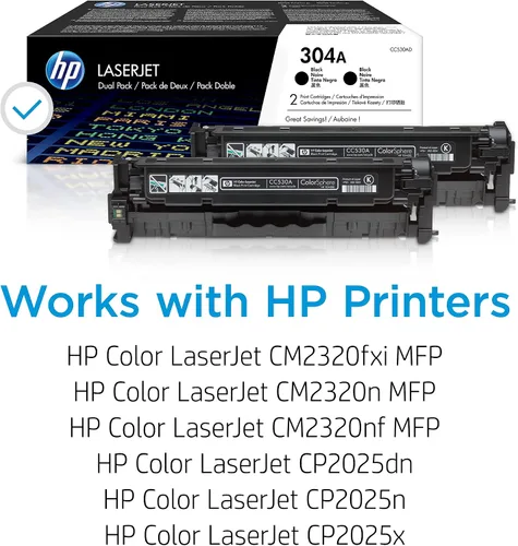 Vista 2 de HP -Cartucho de tóner original para impresoras LaserJet. Color negro. CC530A 304A