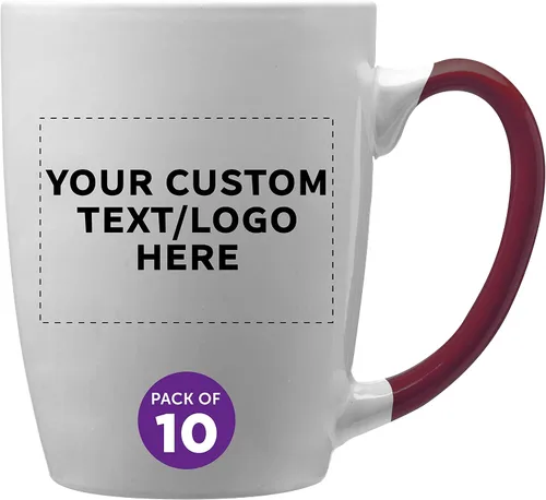 Vista 23 de DISCOUNT PROMOS Tazas de café personalizadas Java de dos tonos, 12 onzas, juego de 10/50/100 unidades personalizadas a granel para café, té