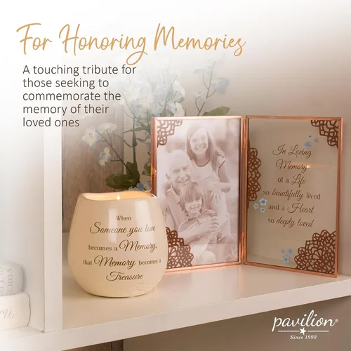 Vista 5 de Pavilion - When Someone You Love Becomes a Memory That Memory Becomes a Treasure - Vela de cerámica rellena de soja de 8 onzas