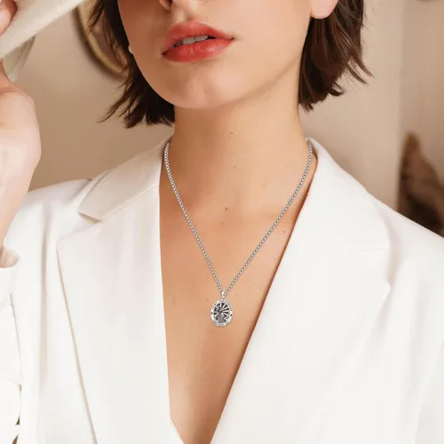 Vista 6 de Collar con colgante de plata de ley 925 con medalla de San Patrón, joyería religiosa para hombres y mujeres, con cadena de acero inoxidable 316L