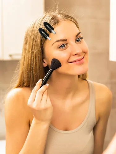 Vista 2 de 8 pinzas para el cabello sin arrugas para mujer, accesorios de maquillaje Negro