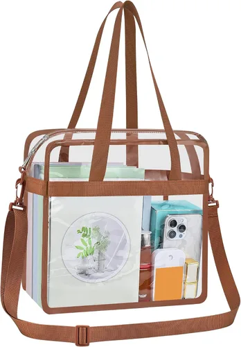 Vista 27 de USPECLARE Clear Tote Bag for Stadium Events, 12x6x12 Transparent Stadium Bag for Work, Sports Games,Gym，Concerts