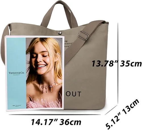 Vista 6 de Huwzder Bolso de hombro de lona grande para mujer, bolso de trabajo casual, bolso cruzado con asa superior, bolso cruzado