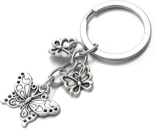 Vista 3 de PHAETON 20 llaveros con forma de mariposa para mochilas, bolsos, equipaje, regalo de cumpleaños, rellenos de bolsas de golosinas para mujeres