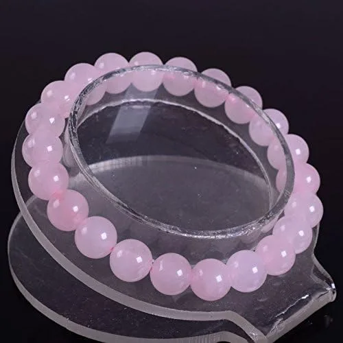 Vista 2 de Justinstones Pulsera de gemas semipreciosas de cuentas redondas de 8 mm, pulsera de 7 pulgadas diseño de gemas semipreciosas, unisex