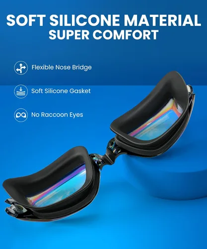 Vista 7 de Paquete de 3 gafas de natación sin fugas, antiniebla, UV, para adultos, hombres, mujeres y jóvenes