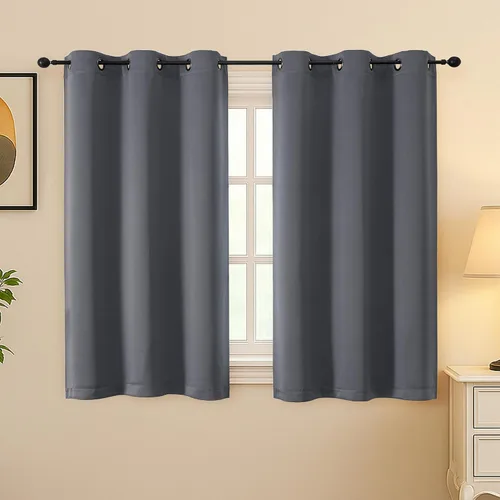 Vista 260 de Simplebrand Juego de 2 paneles de cenefa aguamarina para ventana de cocina de 14 pulgadas de largo, cortinas de oscurecimiento de habitación