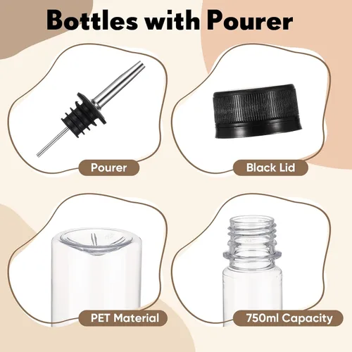 Vista 2 de 2 Pack 25 oz Syrup Bottle with Spout Pourer and Cap