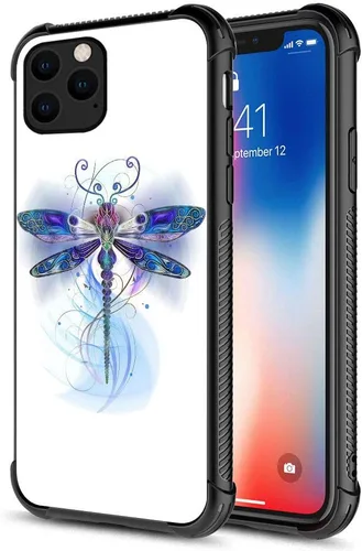 Vista 8 de ZHEGAILIAN Funda compatible con iPhone 12/12 Pro, funda de invasión de vaca alienígena OVNI, parte trasera de vidrio templado + funda protectora