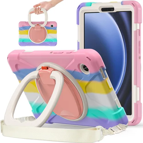 Vista 61 de 360 Rotation Case for Galaxy Tab ActivePro/Tab Active4 Pro/Active 5 Pro 10.1" Sturdy Cover Rotate Ring Stand Shoulder Carrying Strap Hand Strap