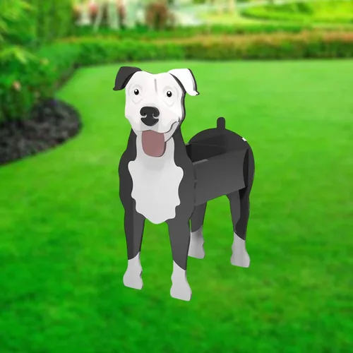 Vista 21 de XOOFMASS Lindas macetas de perro para plantas al aire libre, macetas de madera para perros, macetas en forma de perro, macetas para suculentas