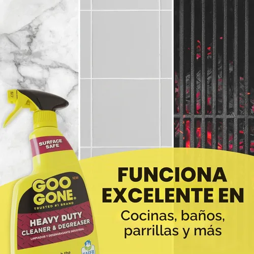 Vista 5 de Goo Gone Spray limpiador y desengrasante resistente con toalla de limpieza de microfibra, corta a través de grasa, aceite y mugre resistentes, 32