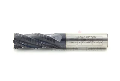 Vista 13 de Accusize Industrial Tools Diente fino M42 8% cobalto Tialn desbaste molino de extremo, 1 '' de diámetro, 1 '' diámetro del vástago, 2 '' longitud