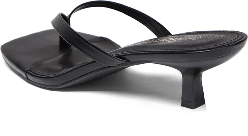 Vista 9 de Sandalias de tacón de gatitos para mujer, con puntera cuadrada, sin cordones, sandalias de tacón de 2 pulgadas, sandalias de fiesta, sandalias
