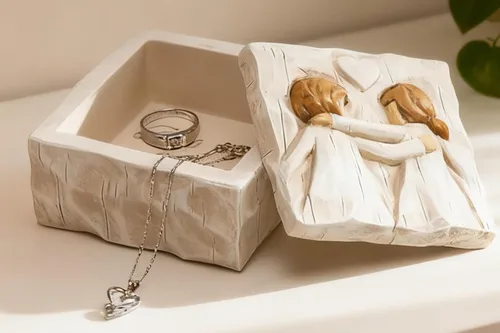 Vista 7 de Hodao Caja de recuerdos de la amistad de árbol, Forever True, Forever Friends, contiene joyas y tesoros, talla de mejores amigos o hermanas, caja
