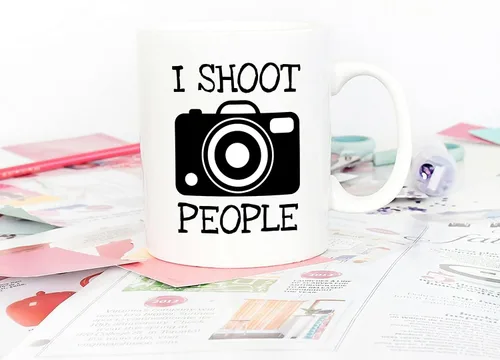 Vista 4 de 5Aup Funny I Shoot People - Taza de café para fotógrafo, regalos de cumpleaños para hombres para amantes de la fotografía, color blanco, 11 onzas