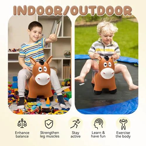 Vista 6 de VangeBow Caballo Saltarín para Niños de 1 a 3 años, Juguetes Inflables de Animales Saltarines para Niñas y Niños de 1, 2, 3, 4, 5 años, Juguetes