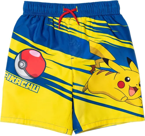Vista 5 de Pokemon Bulbasaur Charmander Squirtle Pikachu - Conjunto de traje de baño para niños pequeños a grandes, Azul