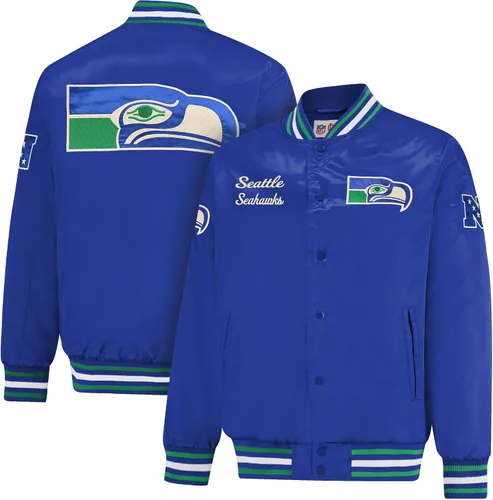 Vista 13 de Ultra Game Chaqueta de satén oficial de la NFL Supreme Heritage para hombre