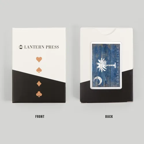 Vista 8 de Lantern Press Carolina del Sur, bandera rústica del estado (52 cartas de juego, baraja de cartas de tamaño póquer con comodines)