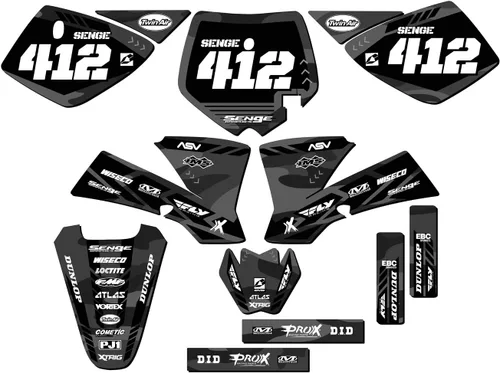 Vista 4 de 2002-2008 SX 50 APACHE Green Senge Kit de base gráfica compatible con KTM